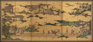 Szenen aus dem Leben des Ming Huang Kaisers und Yang Guifei (eines von einem Paar mit F1901.20)