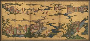 Szenen aus dem Leben des Ming Huang Kaisers und Yang Guifei von Kano Mitsunobu