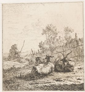 Ziege und zwei Schafe von Karel Du Jardin