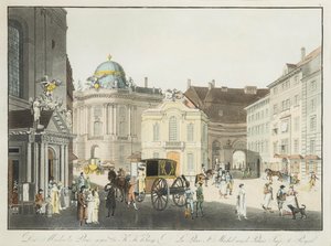 Der Sankt-Michael-Platz in Wien, frühes 19. Jahrhundert von Karel Postl