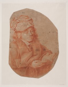 Lesender junger Mann mit einem um den Kopf gewickelten Tuch von Karel van III Mander
