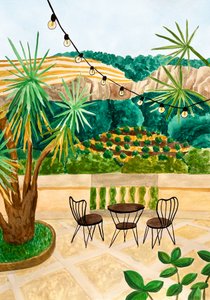 Üppiger Patio-Blick von Karen Menzenbach