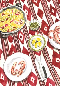 Spanische Paella-Mahlzeit von Karen Menzenbach