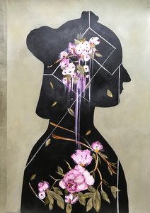 Blühende innere Silhouette