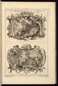 Entwurf für zwei Kartuschen, 1745 von Karl Albert von Lespilliez