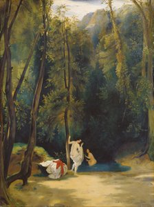 Frauen baden im Park von Terni, ca. 1828-1829 von Karl Blechen