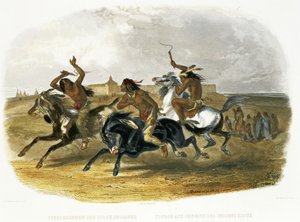 Pferderennen der Sioux-Indianer in der Nähe von Fort Pierre, Tafel 30 aus Band 1 von 