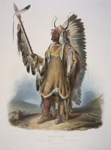 Mato-Tope, ein Mandan-Häuptling, graviert von J. Hurliman, veröffentlicht 1839