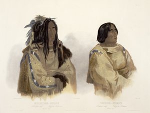 Mehkskeme-Sukahs, Blackfoot-Häuptling und Tatsicki-Stomick, Piekann-Häuptling, Tafel 45 aus Band 2 von 
