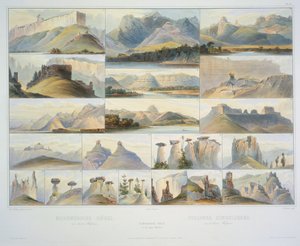 Bemerkenswerte Hügel am oberen Missouri, graviert von F. Salathe, veröffentlicht 1839