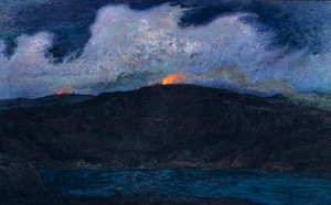 Mittsommerfeuer bei stürmischem Wetter von Karl Fredrick Nordstrom