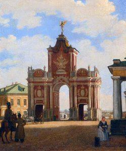 Das Rote Tor in Moskau, 1844 von Karl Fridrikh Petrovich Bodri