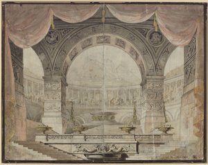 Armida. Oper von Christoph Willibald Gluck. Entwurf zur 7. Dekoration. Prunksaal im Palast der Armida von Karl Friedrich Schinkel
