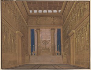Athalia. Oper von Johann Nepomuk von Poissl. Entwurf zur 2. Dekoration. Innenansicht des Tempels zu Jerusalem von Karl Friedrich Schinkel