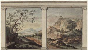 Ausblick in eine Landschaft von Karl Friedrich Schinkel