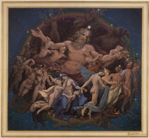 Berlin. Altes Museum am Lustgarten. Entwurf zum Wandbild "Uranus und der Tanz der Gestirne"