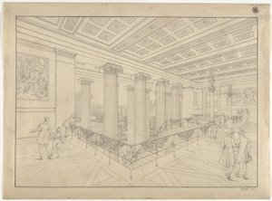 Berlin. Altes Museum am Lustgarten. Innere Ansicht der Haupttreppe von Karl Friedrich Schinkel