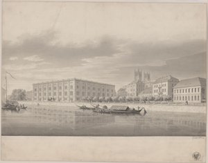 Berlin. Bauakademie. Perspektivische Ansicht von der Schlossbrücke von Karl Friedrich Schinkel