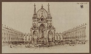 Berlin. Entwurf zu einem Dom als Denkmal für die Befreiungskriege (Befreiungsdom) von Karl Friedrich Schinkel