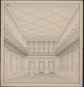 Berlin. Schauspielhaus auf dem Gendarmenmarkt, Konzertsaal. Ansicht von Karl Friedrich Schinkel