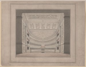 Berlin. Schauspielhaus auf dem Gendarmenmarkt, Zuschauerraum von Karl Friedrich Schinkel