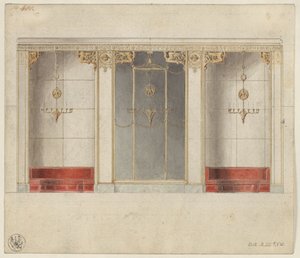 Berlin, Wilhelmstraße 102. Palais des Prinzen Albrecht von Preußen, Entwurf zum Marmorsaal von Karl Friedrich Schinkel