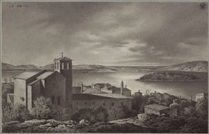 Blick auf Pola und das Meer von Karl Friedrich Schinkel