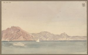 Blick von Schinkels Wohnung in Neapel auf die Küste bei Sorrent von Karl Friedrich Schinkel