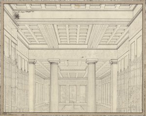 Dido. Oper von Bernhard Klein. Entwurf zur 3. Dekoration. Gemach im Palast von Karl Friedrich Schinkel