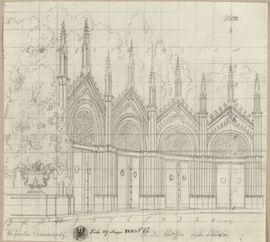 Die Fürsten Chawansky. Trauerspiel von Ernst Raupach. Entwurf zu einer Dekoration. St. Georgskapelle von Karl Friedrich Schinkel