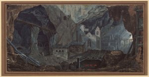 Eisenbergwerk in Katalonien. Innenansicht von Karl Friedrich Schinkel
