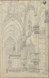 Innere Ansicht des Querschiffs des Doms von Mailand von Karl Friedrich Schinkel