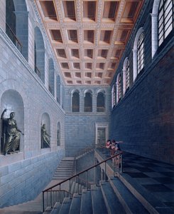 Innenansicht einer Treppe, Entwurf für ein Schloss in Köstritz, 1802-03