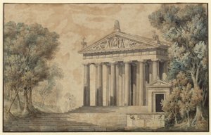 Iphigenie auf Tauris. Schauspiel von Johann Wolfgang von Goethe. Entwurf zu einer Dekoration. Tempel der Diana von Karl Friedrich Schinkel