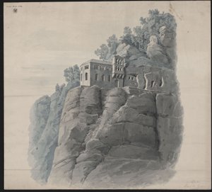 Kastel bei Saarburg. Klause. Perspektivische Ansicht von Karl Friedrich Schinkel