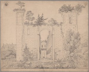 Klosterruine Paulinzella. Blick in das Kirchenschiff von Osten von Karl Friedrich Schinkel