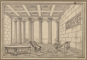 Offene Halle am Meer im antiken Stil von Karl Friedrich Schinkel