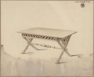 Potsdam. Schloss Babelsberg (?). Entwurf zu einem Schragentisch von Karl Friedrich Schinkel
