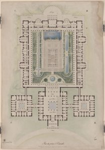 Schloss Orianda auf der Krim. Antikischer Entwurf. Grundriss von Karl Friedrich Schinkel