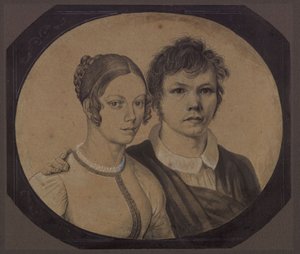 Selbstbildnis von Karl Friedrich Schinkel mit Susanne Schinkel, geb. Berger von Karl Friedrich Schinkel