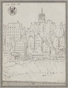 Stadtansicht von Edinburgh mit Häusern