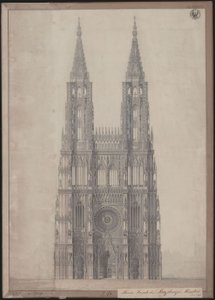 Straßburg. Münster. Entwurf zur Vollendung der Westfassade von Karl Friedrich Schinkel