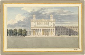 Die Fassade und Umgebung einer Kathedrale für Berlin von Karl Friedrich Schinkel