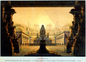 Der Innenhof des Tempels von Isis und Osiris, wo Sarastro Hohepriester war, ca. 1816 von Karl Friedrich Schinkel