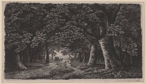 Waldweg mit einer Kutsche von Karl Friedrich Schinkel