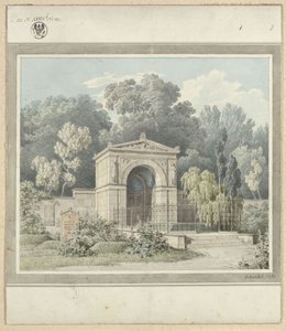 Zeitz. Entwurf zum Grabdenkmal für Johann Friedrich Delbrück. Ansicht von Karl Friedrich Schinkel