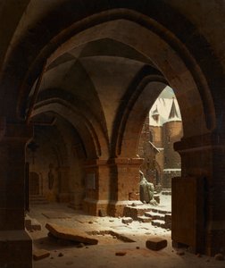 Blick auf den Klosterhof im Winter von Carl Georg Adolph Hasenpflug