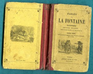 Buchcover der Fabeln von La Fontaine, illustriert von Karl Girardet, Mame in Tours von Karl Girardet