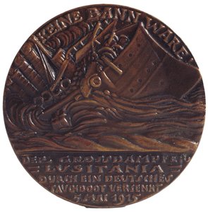 Medaille zur Erinnerung an die Torpedierung des Liners 