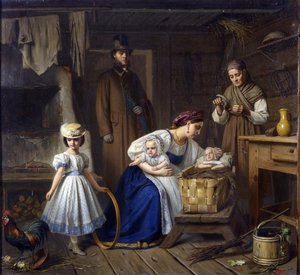 Amme besucht ihr krankes Kind von Karl Gottlieb Wenig